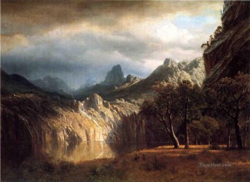  mountains Painting - In Western Mountains Albert Bierstadt